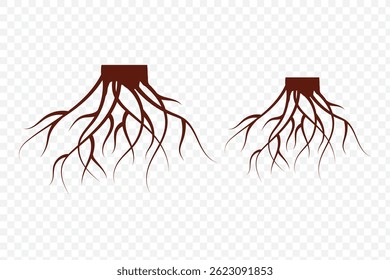 Icono de raíces de árbol. EPS 10.