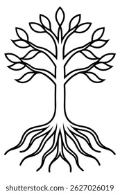 Tree Roots Icon Minimal Root Symbol Vector for Nature and Eco Design