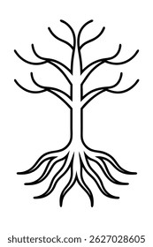 Ícone de raiz da árvore Vetor de símbolo de raiz mínimo para natureza e Eco Design