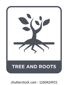 tree and roots icon vector on white background., tree and roots simple element illustration