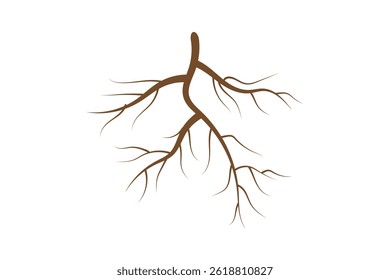 tree roots icons of silhouette vector illustration