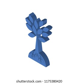 Tree and roots isometric left top view 3D icon