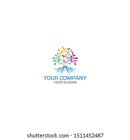 Tree Roots Life Logo Design vector