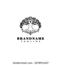 árbol con logotipo de raíces icono de caricatura diseño gráfico negro gráfico de vector aislado