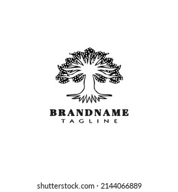 tree with roots logo cartoon icon design template black modern simple vector illustration