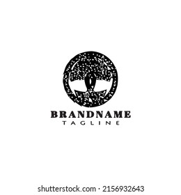 tree with roots logo cartoon icon simple template black modern isolated vector illustration
