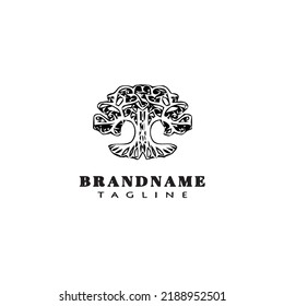 tree with roots logo cartoon icon design template graphic modern isolated vector illustration