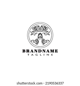 tree with roots logo cartoon icon design template black modern isolated graphic illustration