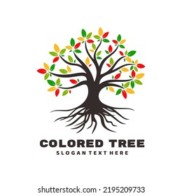  tree roots logo design icon vector