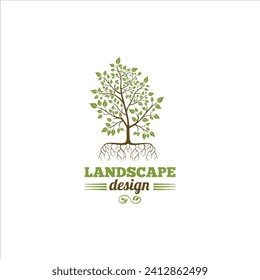 tree with roots logo design for templates