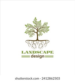 tree with roots logo design for templates