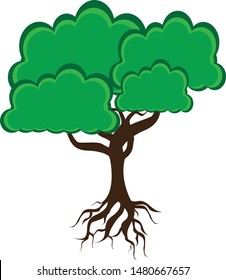 Tree and roots logo design vector tree of life logo design