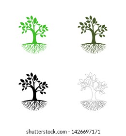 Tree Roots Logo Designs Vector Stock Vector (Royalty Free) 1426697171