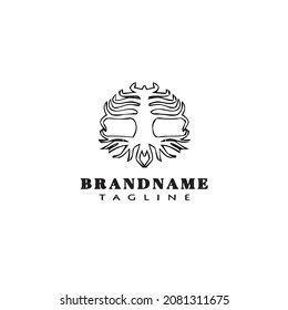 tree with roots logo icon design template black modern isolated vector illustration