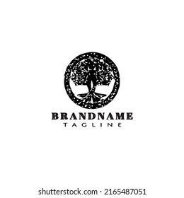 árbol con logotipo de raíces icono simple plantilla de diseño de iconos negro moderno gráfico vectorial aislado