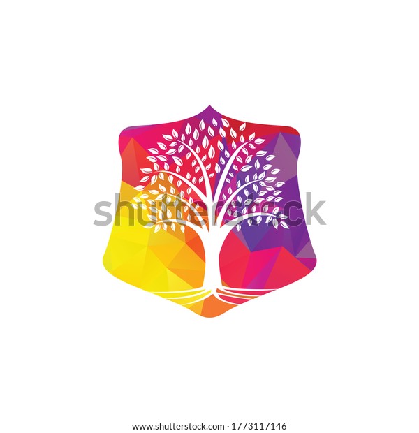 Tree Roots Shield Vector Logo Design Stock Vector (Royalty Free ...