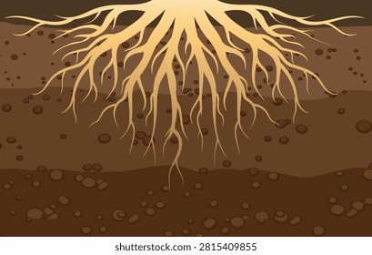 Tree roots in soil vector illustration