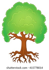 Tree with roots theme image 1 - eps10 vector illustration.