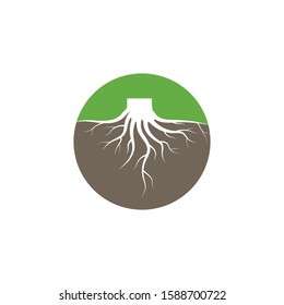 tree roots vector icon illustration design template