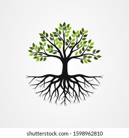 Tree with the roots vector illustration