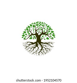 Tree with the roots vector illustration