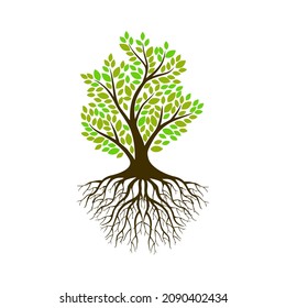 Logo Green Tree Dengan Roots Ilustrasi Stock Vector (Royalty Free ...