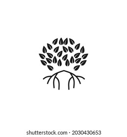 tree and roots vector illustrations, mangrove tree