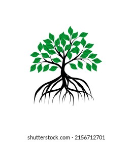 tree and roots vector illustrations, mangrove tree