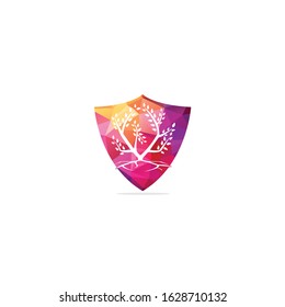 Tree Roots vector logo design. Vector tree with roots logo element. 
