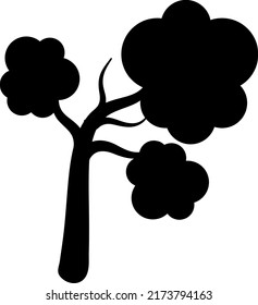 Tree and roots vector, tree with round shap