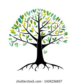 Tree with roots for your design