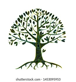 Tree with roots for your design