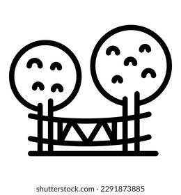 Tree rope icon outline vector. Adventure park. Forest climb
