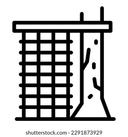Tree rope wall icon outline vector. Park adventure. Sport extreme