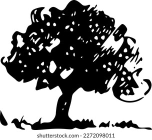 Tree Rough clipart icon (Editable file) - Vector Illustration