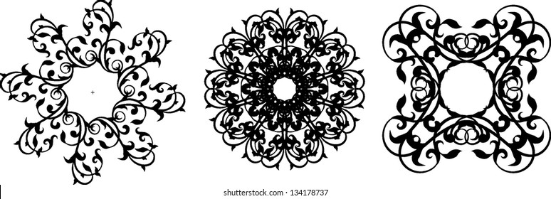 Tree round ornamental frame