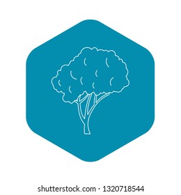 Tree with a rounded crown icon. Outline illustration of tree vector icon for web