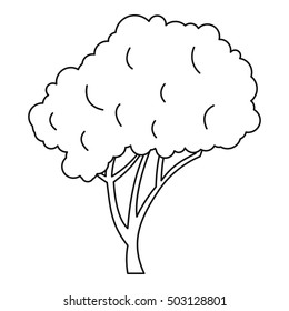Tree with a rounded crown icon. Outline illustration of tree vector icon for web