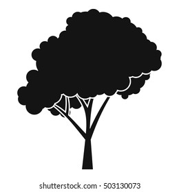 Tree with a rounded crown icon. Simple illustration of tree with a rounded crown vector icon for web