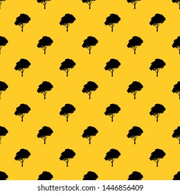 Tree with a rounded crown pattern seamless vector repeat geometric yellow for any design