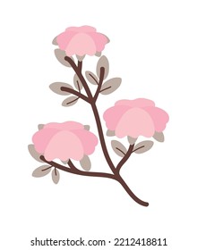 tree of sakura flowers icon isolated
