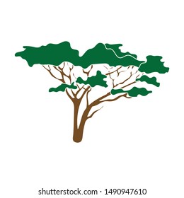Tree in the savannah.African safari single icon in colour style vector symbol stock illustration web.