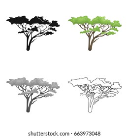 Tree in the savannah.African safari single icon in cartoon style vector symbol stock illustration web.