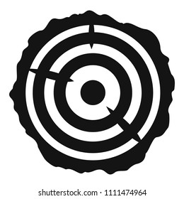 Tree saw cut icon. Simple illustration of tree saw cut vector icon for web design isolated on white background