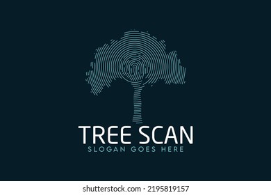 Tree Scan Technology logo template vector.Tree as a science for logo template