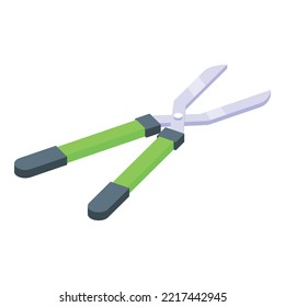 Tree scissors icon isometric vector. Garden trim. Plant lawn