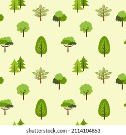 tree seamless pattern background vector illustration