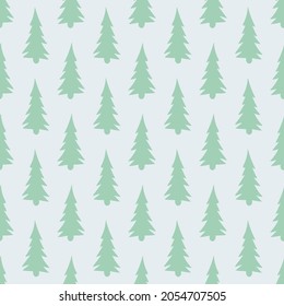 tree seamless pattern hand drawn doodle. vector, minimalism, monochrome. textiles, wrapping paper, wallpaper winter Forest