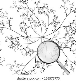 tree seamless pattern with loupe can be used for wallpaper, website background, textile printing