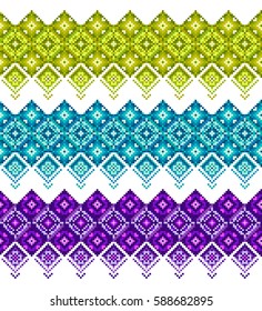 Tree seamless patterns for your design and decoration Green, blue and purple. Cool colorful background borders Good for card, greeting, business, textile, flyer. Vector illustration isolated on white